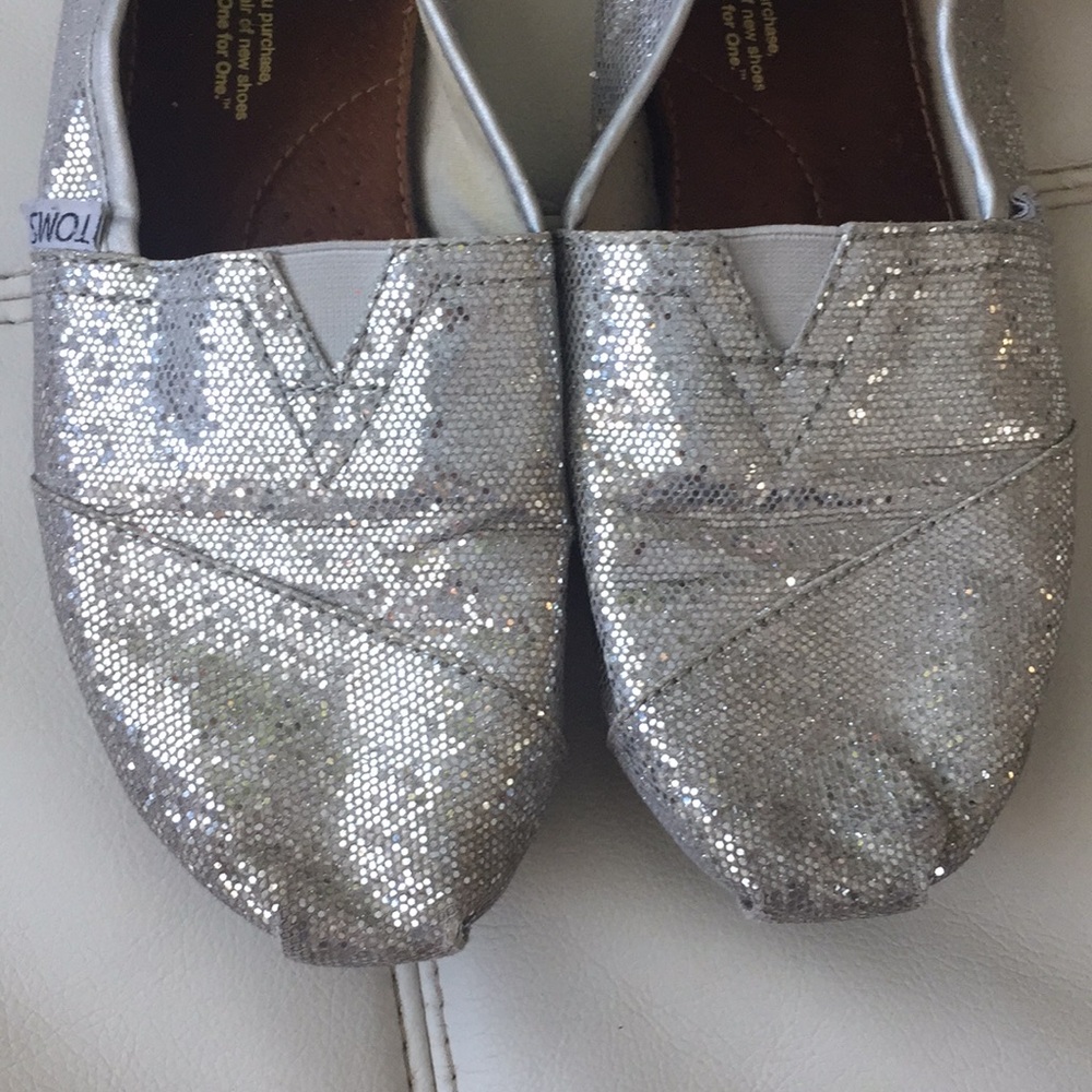 Toms Silver Glitter Shoes